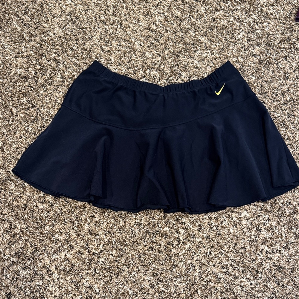 Nike Navy Blue Mini Skirt with Yellow Logo
